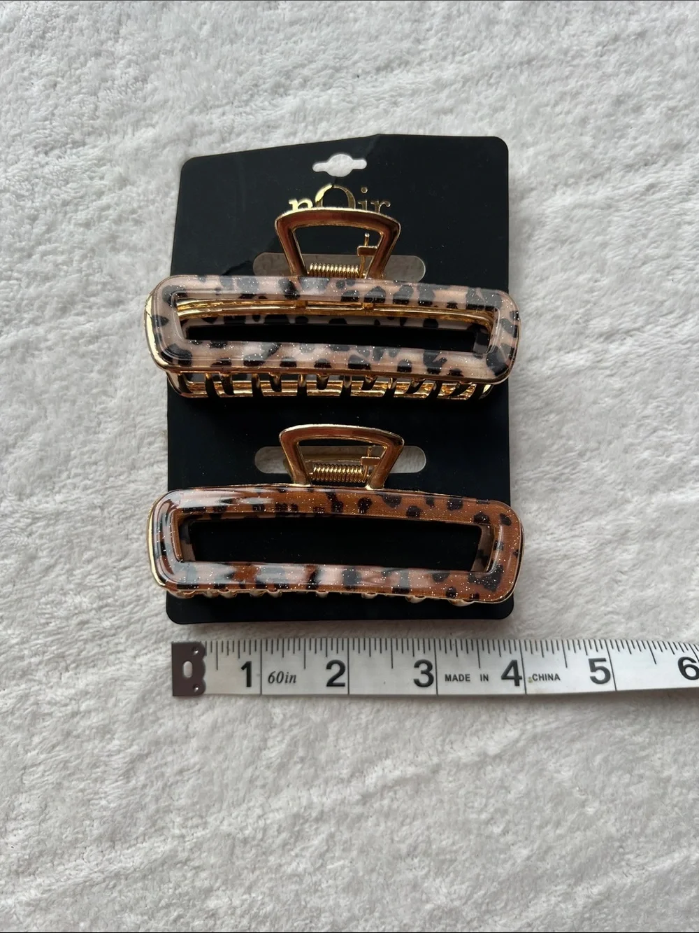 Noir Rectangle Metal Hair Clips